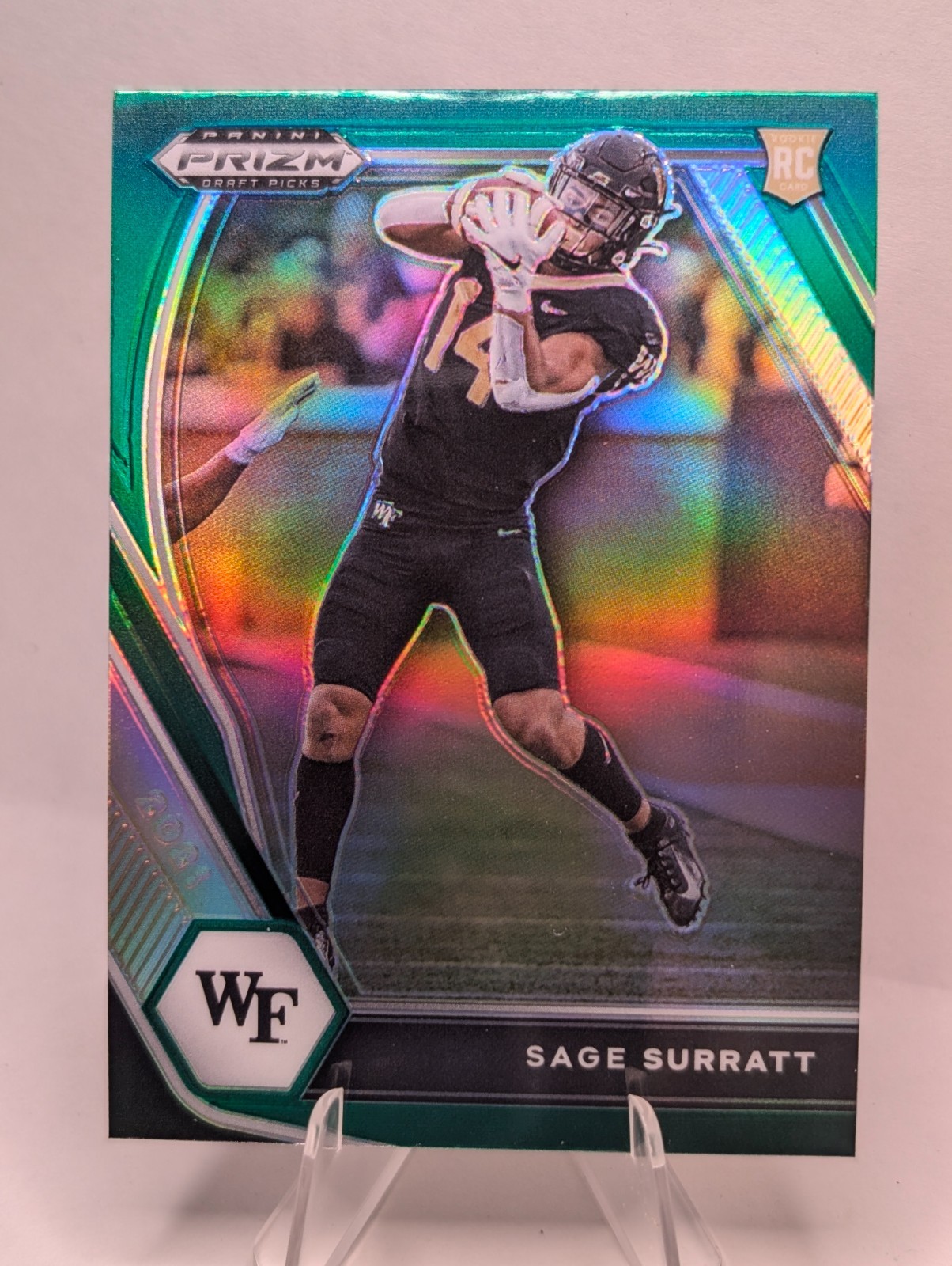 2021 Panini Prizm Draft Picks Green Prizm Sage Surratt #134 RC Wake Forest