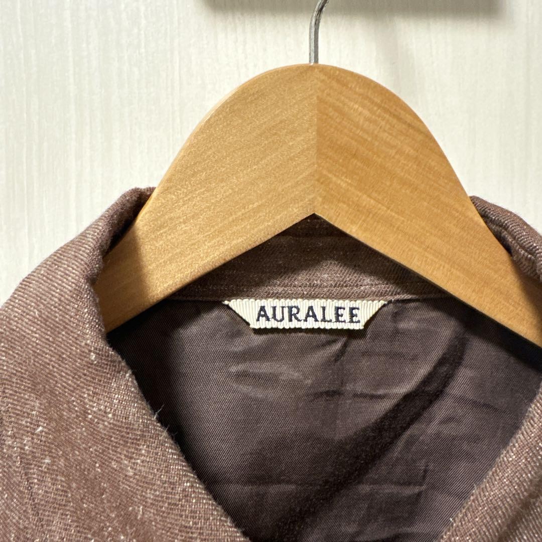 AURALEE Wool Linen Twill Shirt Long Sleeve Size 4 - | eBay