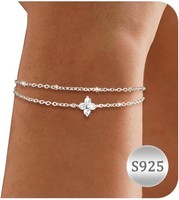 Armband Damen Silber 925 Gold Herz AnhäNger Verstellbar Kettenarmband Geschenk