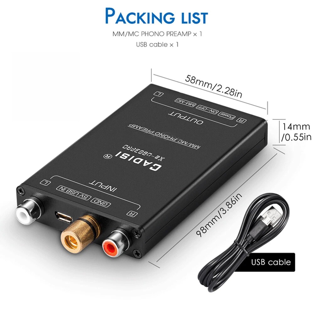 Mini MM MC Phono Stage RIAA Preamp Turntable Vinyl Record Player Preamplifier US