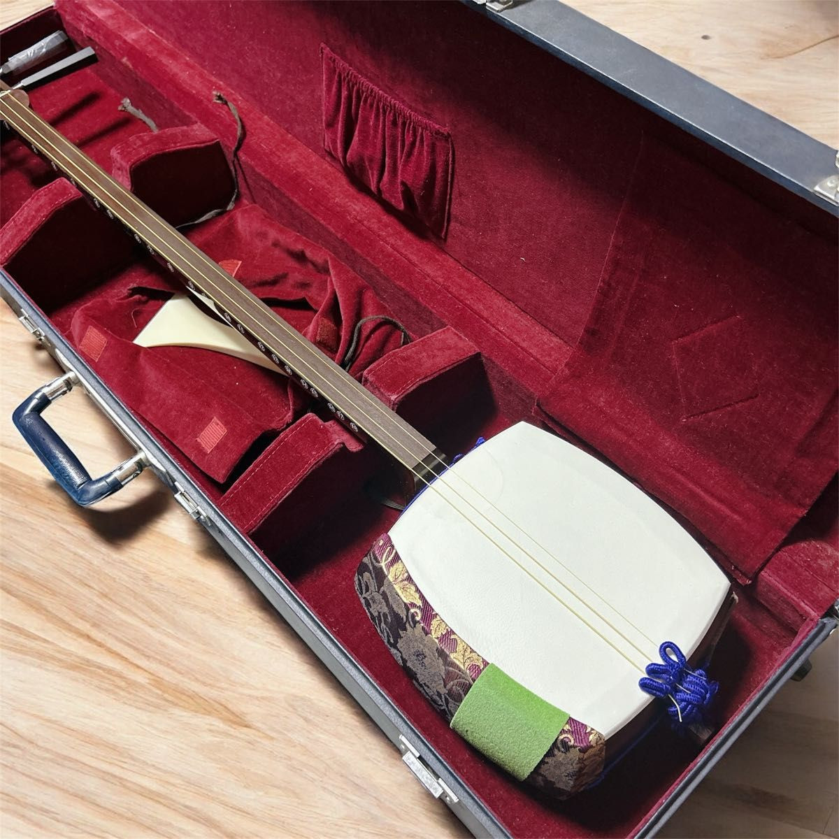 Japanese Shamisen Hard Case Set Music 3String Instrument