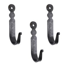 Set Of 3 Hand Forged Round Shape -Wrought Iron Coat Hooks Wall Art Decor-Roun...