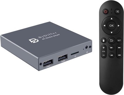 4K@60Hz Digital Signage Media Player TV MP4 Video Player for USB Drive/TF Card