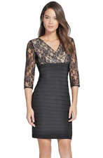  516 Adrianna Papell 3/4 Sleeve Lace Banded Knee Dress Sz 4  138