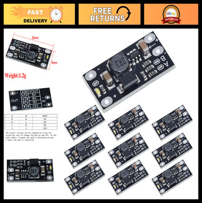 10PCS Mini Boost Converter Module 3.7V to 5V 8V 9V 12V Step-Up Board LED Indicat