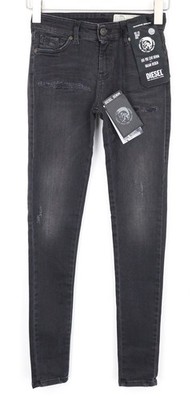 DIESEL Slandy 069GI Damen Jeans W24/L32 grau Super Slim Skinny Girls Distress *