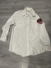 Vtg FDNY OFFICER Dress shirt Uniform New York Fire Dept Authentic XL