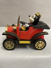 DISNEY Mickey Mouse Wind-Up Lever Car Masudaya Japanese Toy Vintage 1981