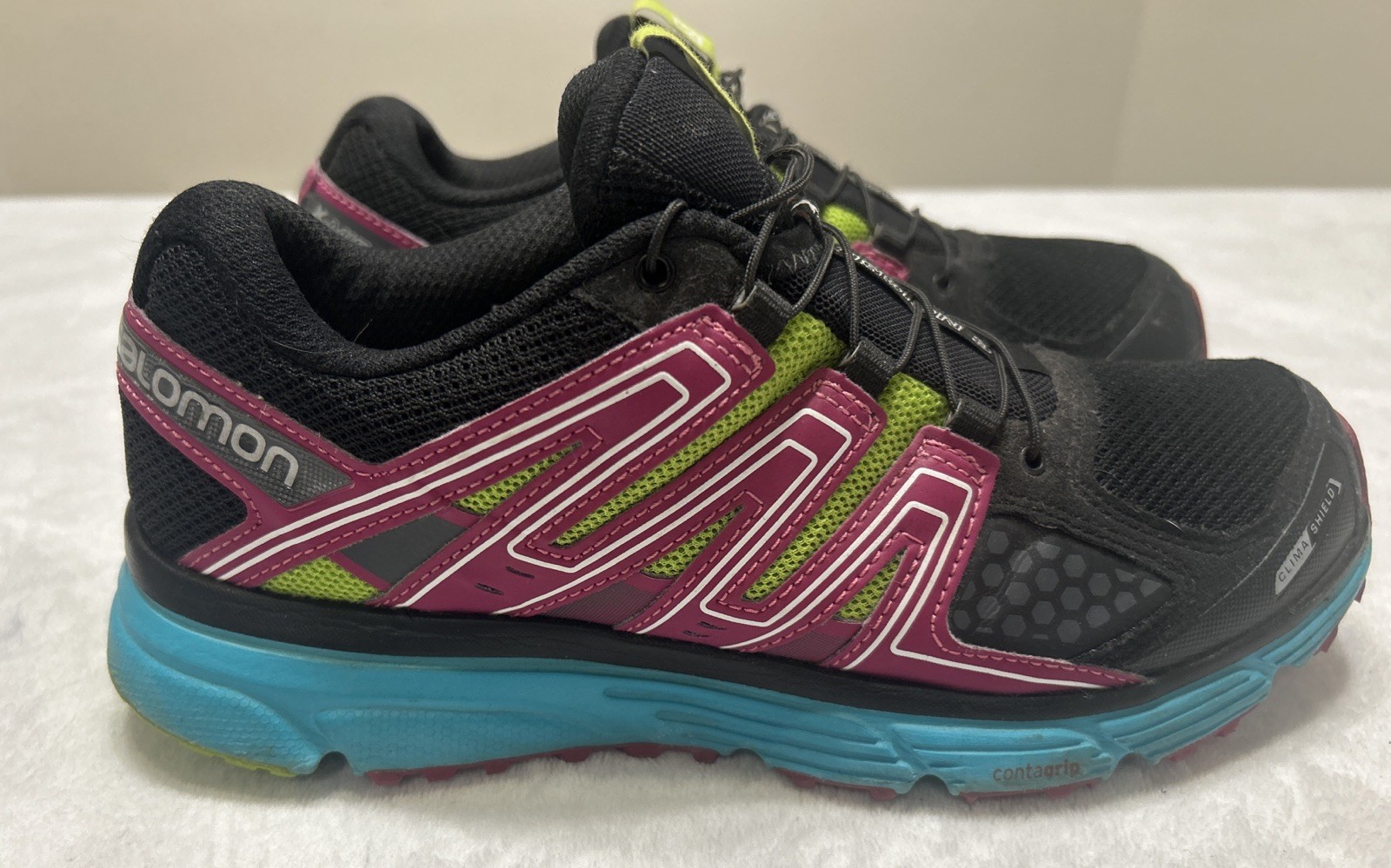 Scarpe da corsa Salomon X Mission 3 donna trail escursionismo misura 8 viola nero verde