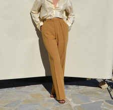 Christian Dior monsieur 80s/90s sand beige pleated straight leg trousers