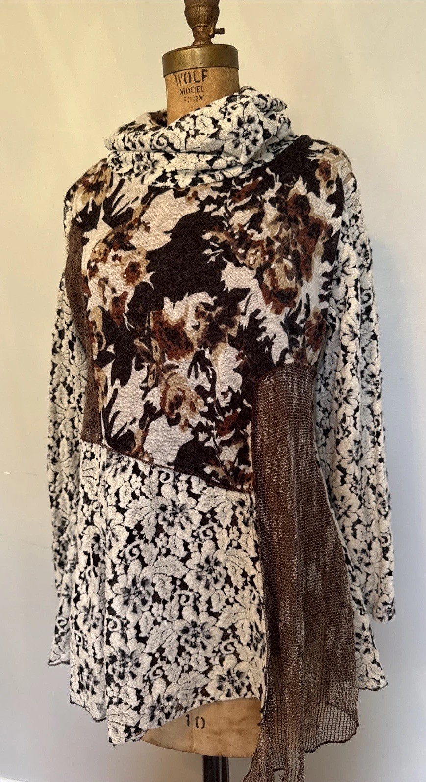 Y2K Feratelli Woman's Tunic Patchwork Blocking Bo… - image 1