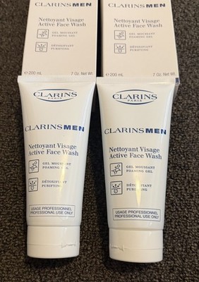2 Clarins Men Nettoyant Visage Active Face Wash 7oz / 200mL NEW