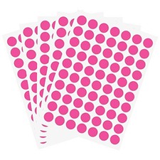 1050 PCS 3/4 Inch Round Color-Code Dot Stickers Circle Fluorescent Pink