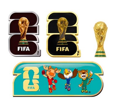 FIFA World Cup 2026 Official Pins Set 4PCS Gold Silver Logo Maskottchen + 3D ...