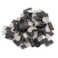 50pcs 18-22 AWG Double Wire Electrical Connectors Plug in with Test Holes Black