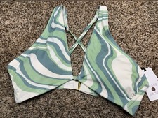 Shade  Shore Green/Multi-Color Bikini Top. Size: S 4-6 .
