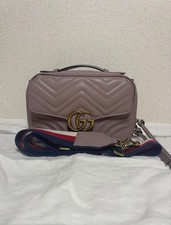 Borsa Gucci Marmont GG linea Sherry tracolla a mano zip pelle rosa viola Giappone