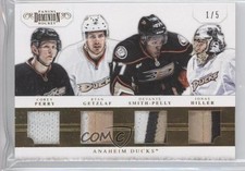 2011 Panini Dominion Quad Jerseys Prime 1/5 Devante Smith-Pelly Jonas Hiller 1m4