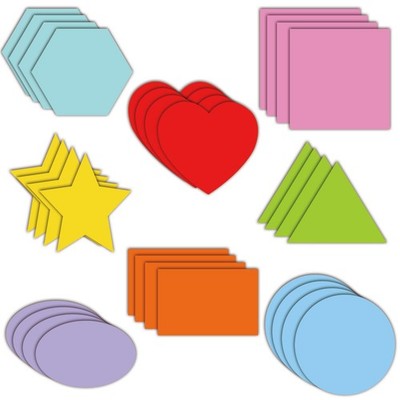 Shapes Math Pattern Play Card Craft Basic Multi-Shaped Color-Coding Card Roun...