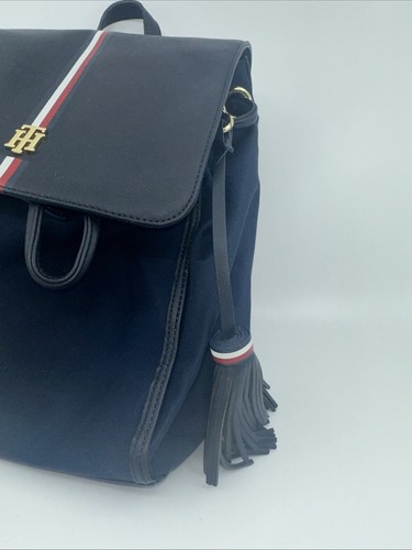 Tommy Hilfiger Navy Blue Adjustable Strap Medium Backpack Bag - Picture 3 of 8