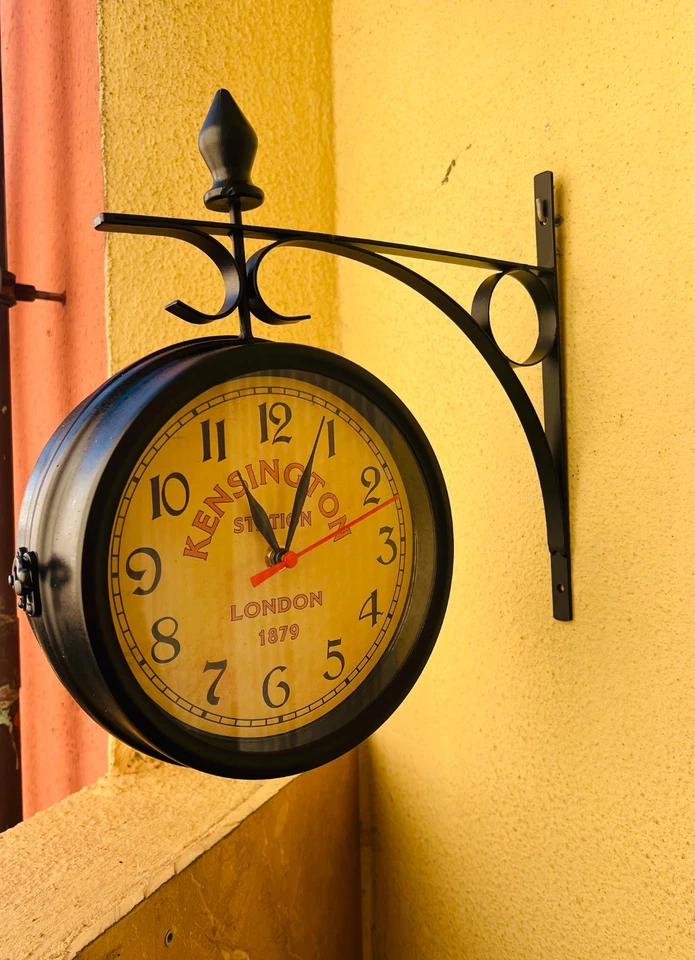 Victoria Station Reloj Doble Cara Grande 8"" Estación de Ferrocarril Reloj de Pared Foto 4 de 4