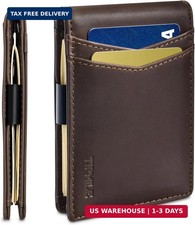 Slim Leather Wallet for Men RFID Blocking Front Pocket Money Clip Gift