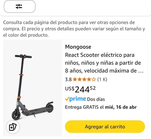 Mongoose React Electric Kids Scooter Ages 13+ Max Speed 6-15 MPH 6 Mile Range
