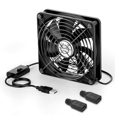 120Mm USB Computer Fan, 5V PC Cooling Fan with 3 Adjustable Speeds & DC to USB A