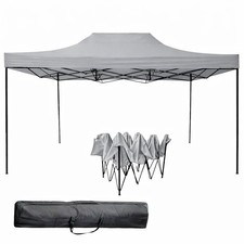Gazebo richiudibile impermeabile 3 x 4.5 M con 4 sacche per pesi e sacca grigio