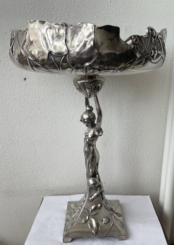 Art Nouveau WMF №140A Nymphe mit Putto Figurlicher Jugendstil Tafelaufsatz 42CM - Bild 4 von 24