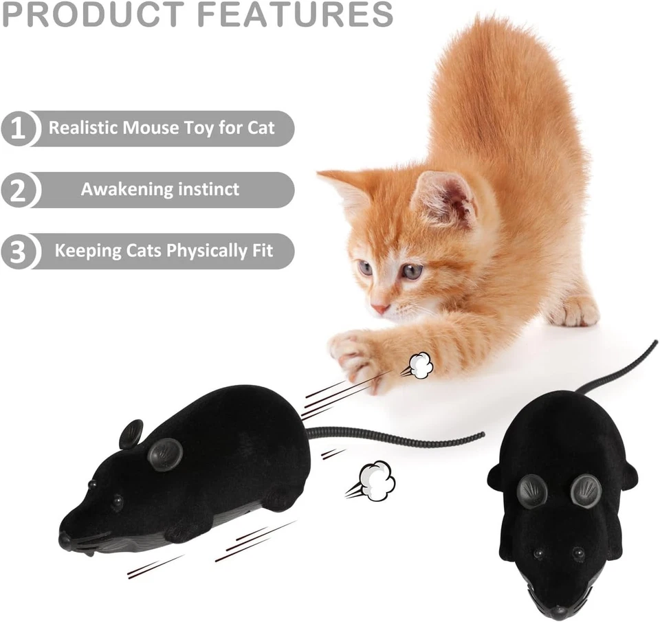 2025 New Electric Moving Mouse Cat Toys Remote Control Mouse Interactive Cat Toy - Image 4 of 4