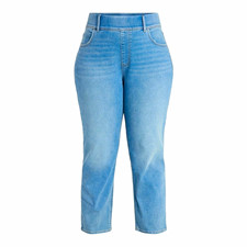 Terra  Sky Pull On Straight Jeggings Womens 2X 20W-22W Medium Wash Denim NWT
