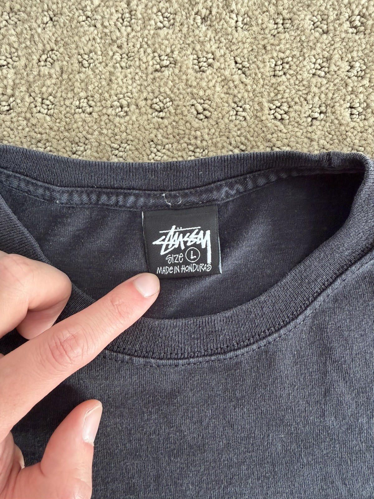 Stussy Diced Out Tee size L Black Dice Logo Graphic T-Shirt Vintage thumbnail 5