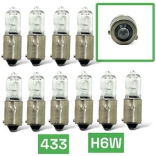 10 x 12v H6W 433 434 6w Halogen bulb clears bax9s Trade Pack
