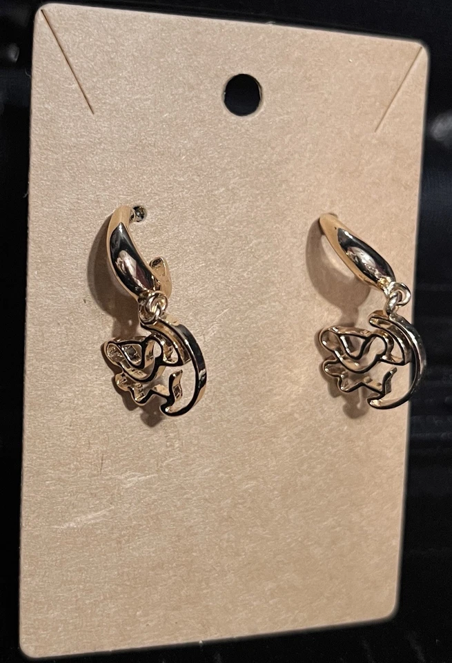 Disney Simba Lion King Earrings Gold Tone - Image 3 of 3