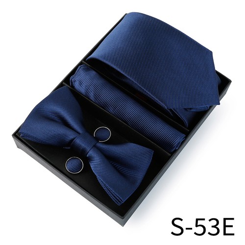 Cravatta uomo papillon gemello fazzoletto da taschino set fazzoletto da taschino con scatola - Foto 23 di 27