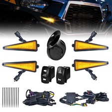 UTV Turn Signal Kit with Rocker Switch and Triangle Amber Light,Horn,Pre-Wire...