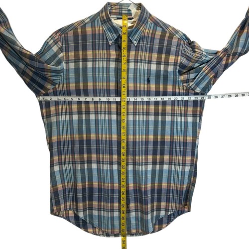 Ralph Lauren Madras Plaid Button Down Long Sleeve Shirt Mens - Picture 7 of 7