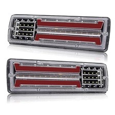 Truck Tail Light 2PCS Rear Stop Light Trailer Brake Light 12V Flowing DAY-12v