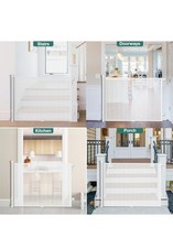 Retractable White Mesh Baby Pet Gate 33" H x 75" W Safety Gate