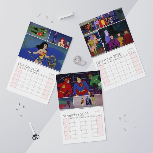 Challenge of the Super Friends 2026 Wandkalender - Wohndeko, monatlich, Cartoon - Bild 7 von 7