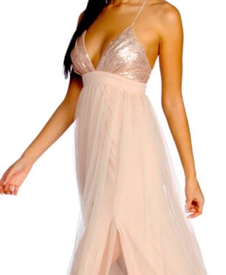 Formal Gown Tulle Maxi Dress Forever 21 Champagne Tulle Sequin Formal Gown  Long Dress Forever21