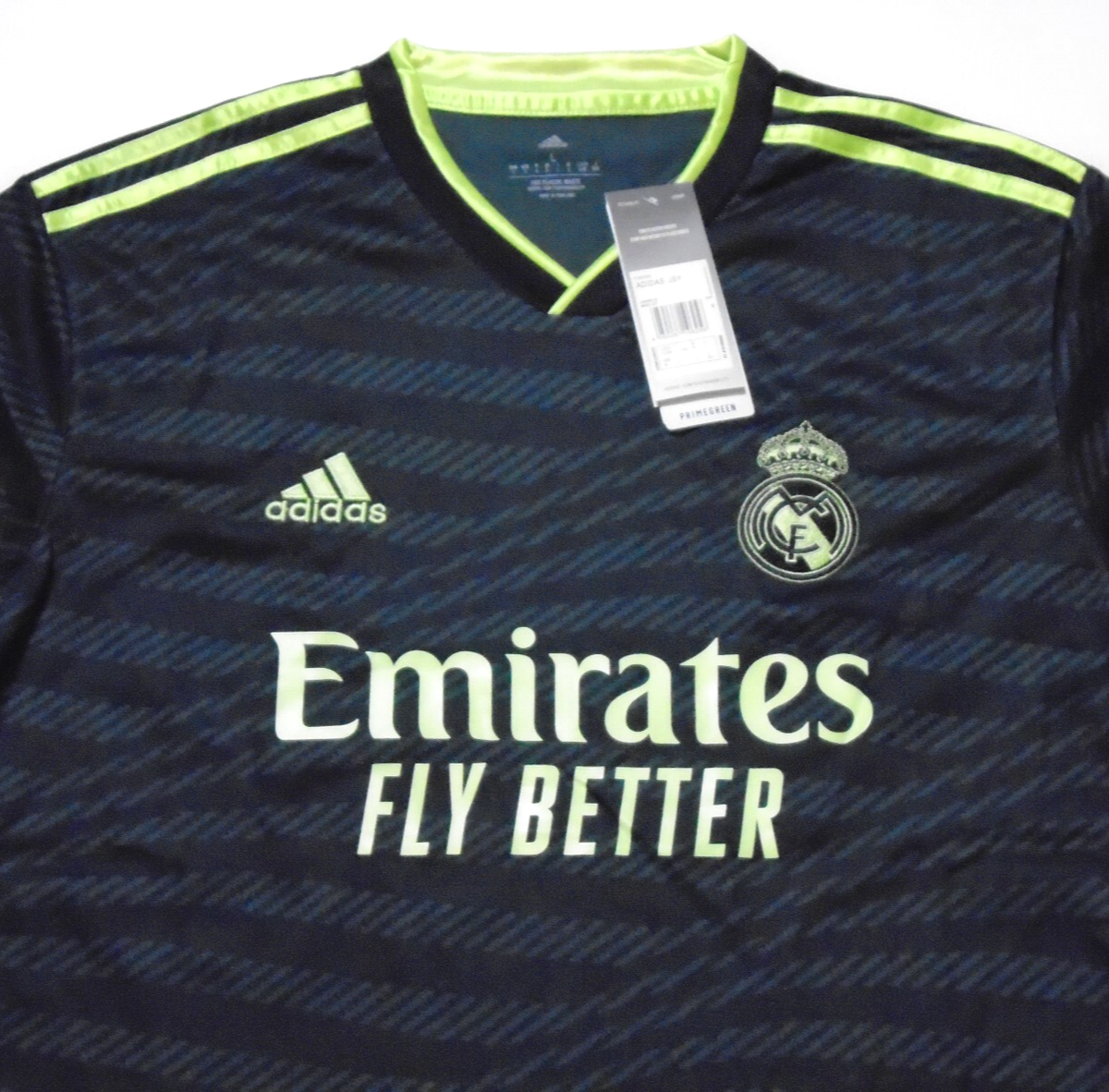 NWT Karim Benzema Soccer Jersey Real Madrid Black Neon Green