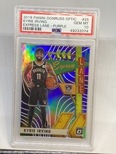 2019 Donruss Optic KYRIE IRVING EXPRESS LANE Holo PURPLE PRIZM  PSA 10 POP 9