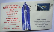 htf 1ST DAY COVER - JOHN GLENN 1983 PRESIDENTIAL CANDIDACY ANNOUNCEMENT (1 of 30