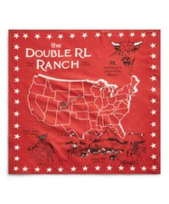 RRL Ralph Lauren Western Ranch USA Map Bandana Scarf