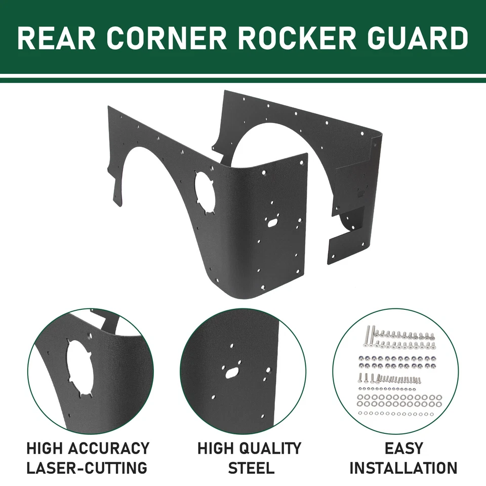 Protector basculante de esquina trasera carrocería blindaje recubierto de polvo para Jeep Wrangler TJ 1997-2006 Foto 3 de 4