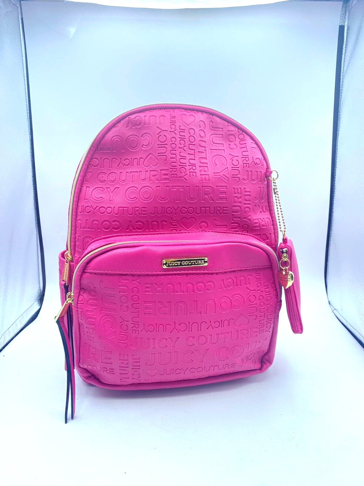 JUICY COUTURE Bag Logo Backpack  With Small Pouch - Hot Pink NWOT