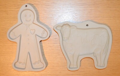 Vintage BROWN BAG COOKIE ART By Hill Design 1986 Cow / 1992 Ginger Bread