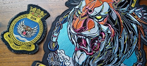 Patch Tigri Volanti, Design Unico Cyberpunk Streetwear. GRANDE ferro su toppa - Foto 2 di 7